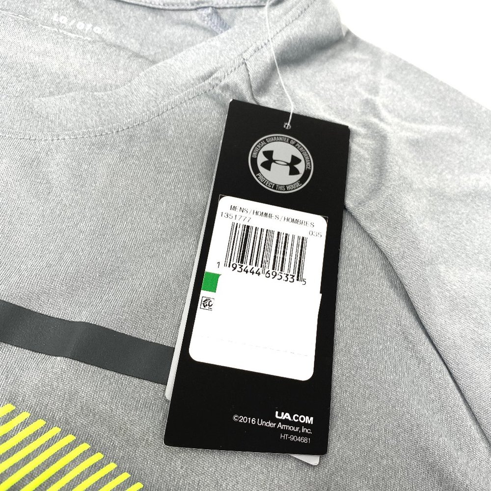 Under Armour Velocity Graphic T-Shirts Logo Grey Size Men's 1351777 035 - Picture 4 of 6